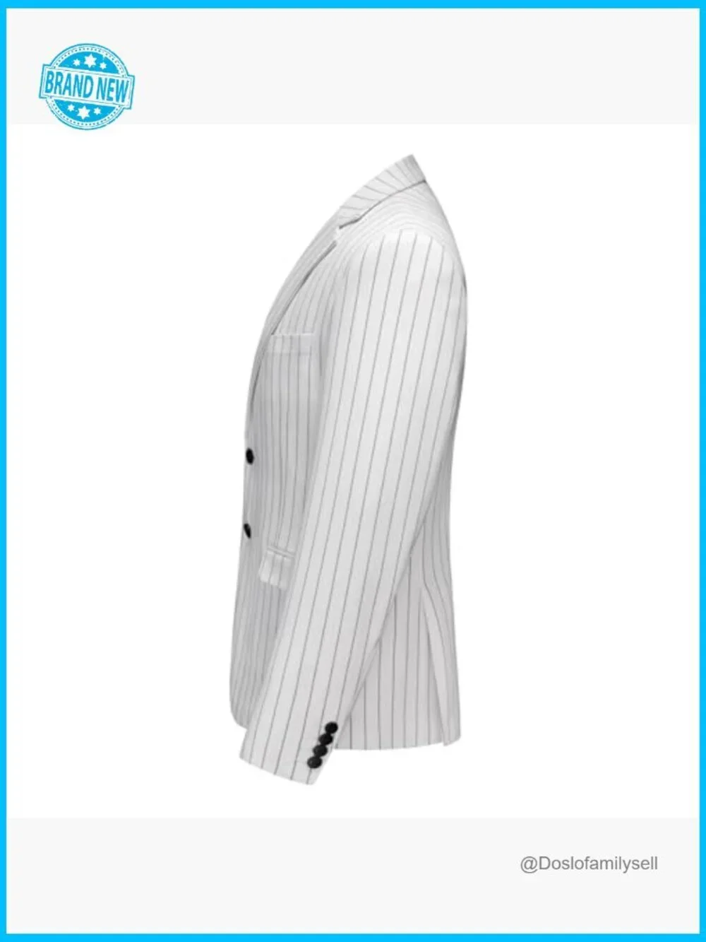 Slim Fit Pinstripe Blazer Classic Business Casual Sport Coat Elegant